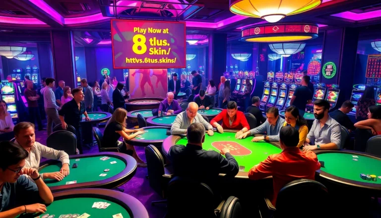 Experience the thrill of gambling at https://8us.skin/ with players immersed in a high-stakes poker game.